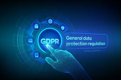 GDPR. General Data Protection Regulation. Cyber security and privacy concept  Stock Illustration
