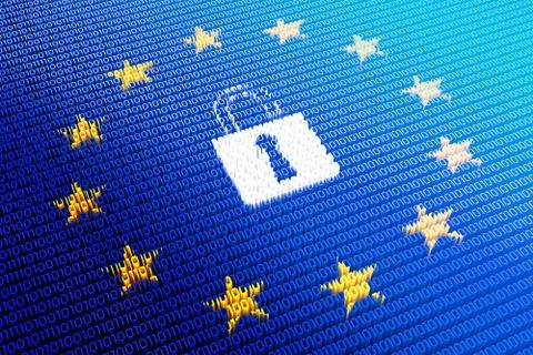 GDPR - General Data Protection Regulation concept - 3D illustration Illustrazione stock