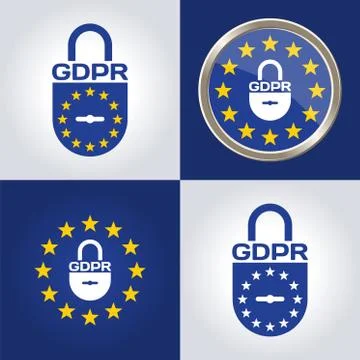 GDPR - General Data Protection Regulation. GDPR compliance symbol. Vector 스톡 일러스트