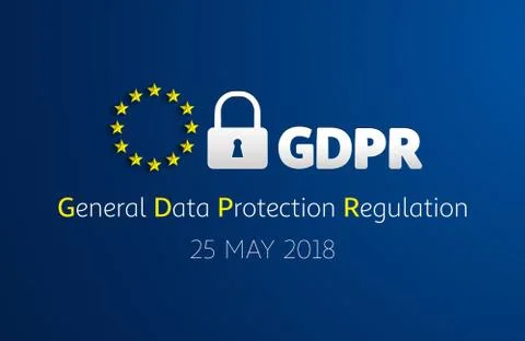 GDPR - General Data Protection Regulation. EU flag. Vector illustration Stock Illustration