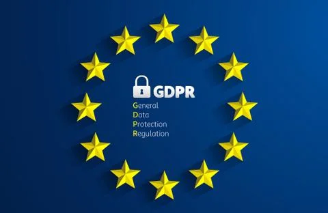 GDPR - General Data Protection Regulation. EU flag. Vector illustration Stock-Illustration