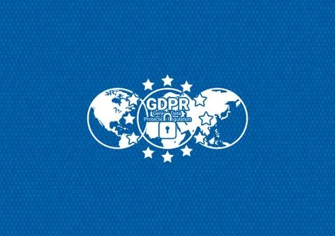 GDPR - General Data Protection Regulation. Are you ready for GDPR. EU flag. V Stock Illustration