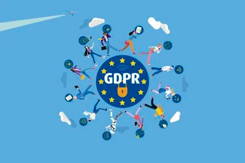 GDPR General Data Protection Regulation Stock Illustration