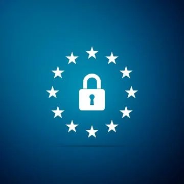 GDPR - General data protection regulation icon isolated on blue background Stock Illustration