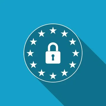 GDPR - General data protection regulation icon isolated with long shadow Stock Illustration