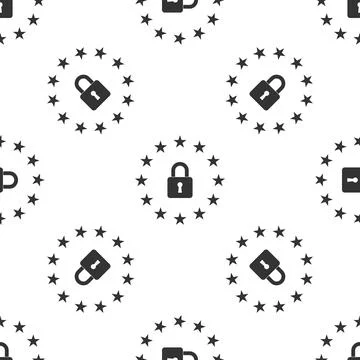 GDPR - General data protection regulation icon isolated seamless pattern on Stock Illustration