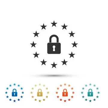 GDPR - General data protection regulation icon isolated on white background Stock Illustration