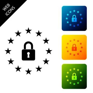 GDPR - General data protection regulation icon isolated on white background 스톡 일러스트