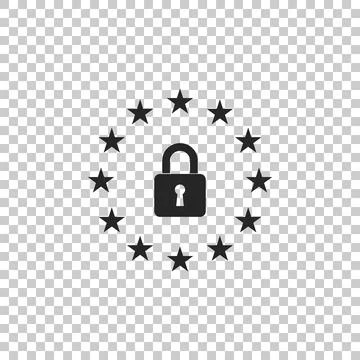 GDPR - General data protection regulation icon isolated on transparent 스톡 일러스트