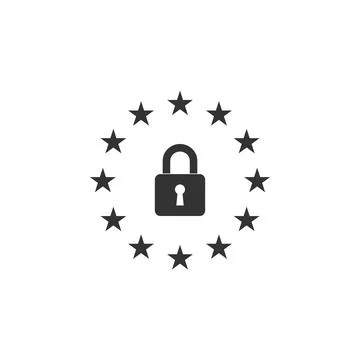 GDPR - General data protection regulation icon isolated. European Union symbol Stock Illustration