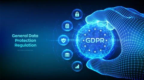GDPR. General Data Protection Regulation. Cyber security, privacy concept i.. Stock Illustration