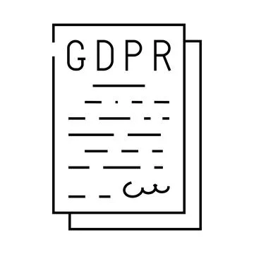 Gdpr general data protection regulation in european union line icon vector. g Stock Illustration
