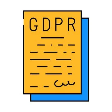 Gdpr general data protection regulation in european union icon color illust.. Stock Illustration