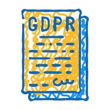 Gdpr general data protection regulation in european union icon doodle illus.. Illustrazione stock