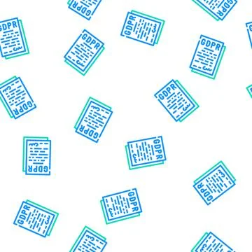 Gdpr general data protection regulation in european union vector seamless pat Stock Illustration