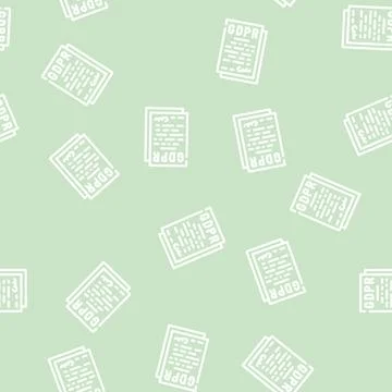 Gdpr general data protection regulation in european union line seamless patte Stock Illustration