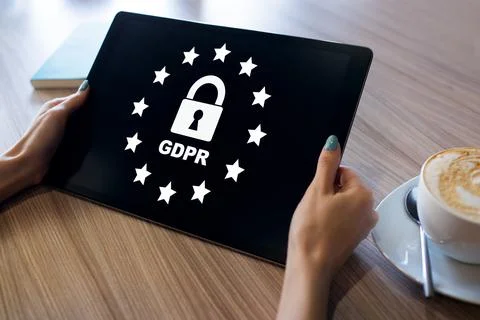GDPR - General data protection regulation law. Business and internet concept on Fotos Stock