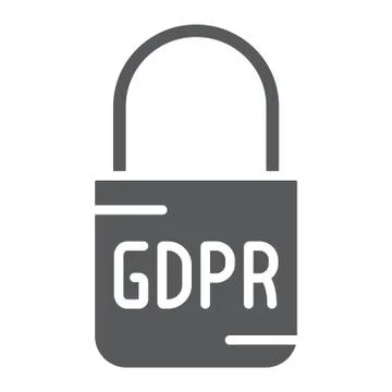 Gdpr lock glyph icon, access and secure, padlock sign, vector graphics, a solid Stock-Illustration