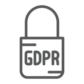 Gdpr lock line icon, access and secure, padlock sign, vector graphics, a linear イラスト素材