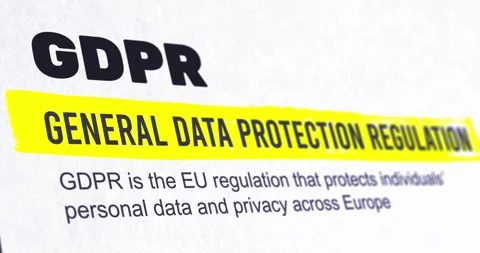 GDPR meaning, General Data Protection Regulation, GDPR acronym Stock Footage 310947630