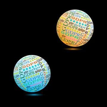 Gdpr neon balls vector. Stock Illustration
