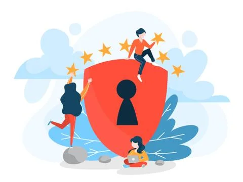 GDPR or general data protection regulation concept イラスト素材