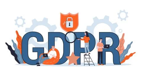GDPR or general data protection regulation concept Stock Illustration