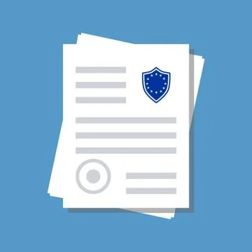 Gdpr protected document or data, flat design イラスト素材