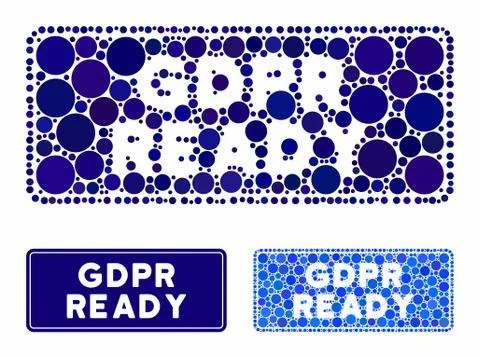GDPR Ready rounded rectangle Mosaic Icon of Round Dots Stock Illustration