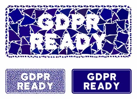 GDPR Ready rounded rectangle Mosaic Icon of Rugged Items Stock Illustration