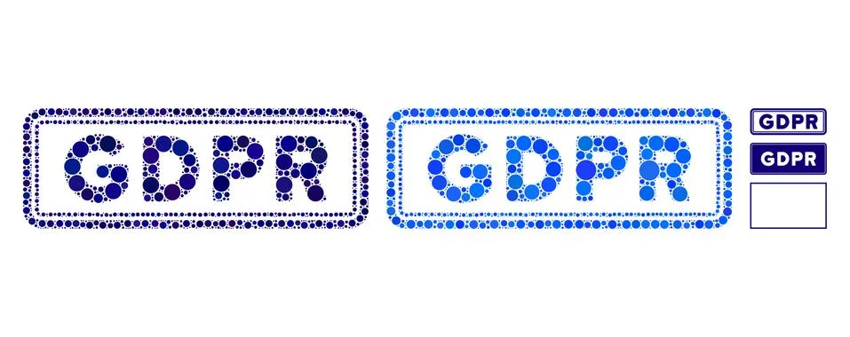 GDPR Rectangle Composition Icon of Circle Dots Stock Illustration