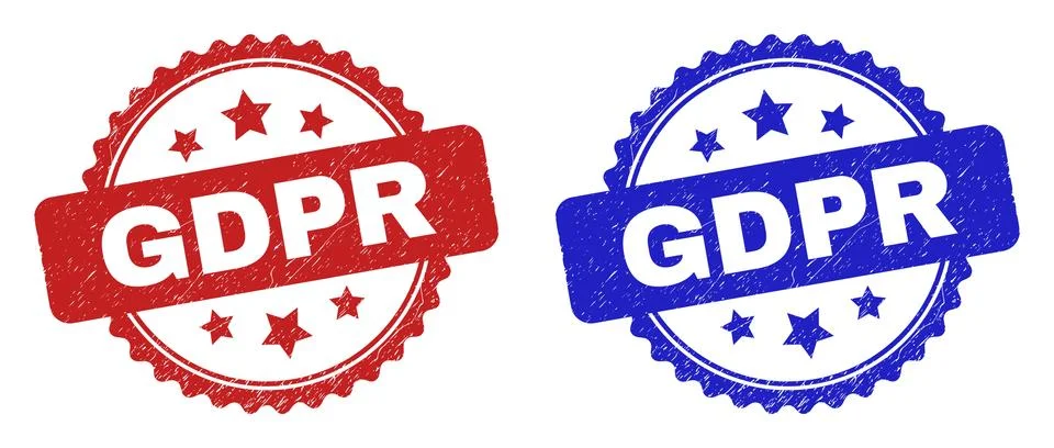 GDPR Rosette Watermarks Using Corroded Style Stock Illustration