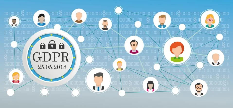 GDPR Social Network Data Stock Illustration