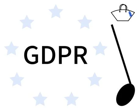 GDPR Text Surrounded by Stars with Privacy Bag and Keyhole Represent Data P.. Stock Illustration