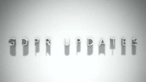 Gdpr updates 3D title animation white text on a white background Stock Footage 299647592