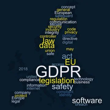 GDPR Word Cloud Stock Illustration