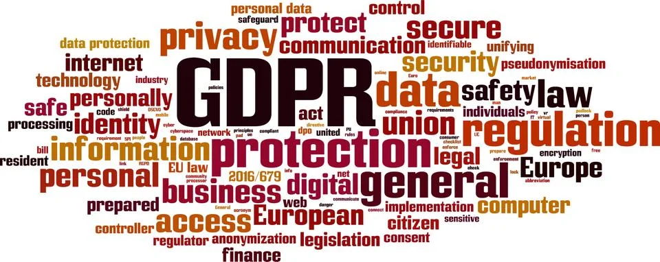 GDPR word cloud Stock Illustration