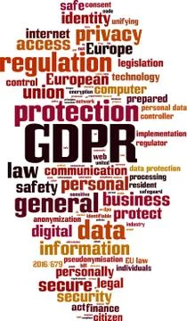GDPR word cloud 스톡 일러스트