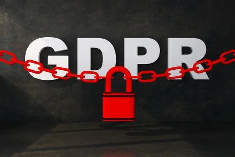 GDPR word lock concept Stock Illustration