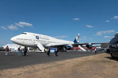 GE Aerospace Flying Test Bed, a Boeing 747-400 used to test new engine. Stock Photos