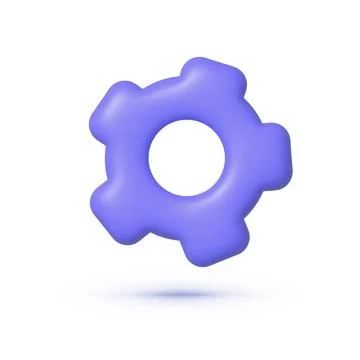 Gear 3d on white background. Vector illustration Stock Illustration