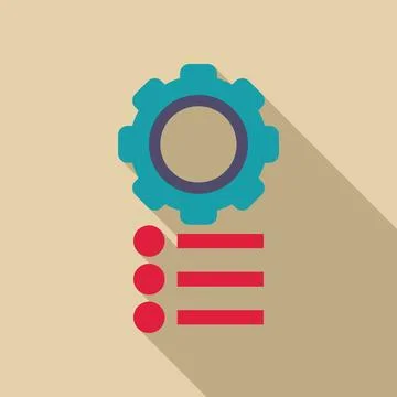 Gear and checklist representing project management and task completion Ilustración de archivo
