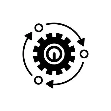 Gear and Circular Arrows Representing Ongoing Workflow and Automation Illustrazione stock