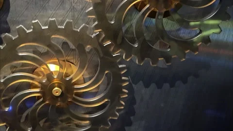 Gear and cogs wheels close-up. Clock mechanism. 動画素材 292365867