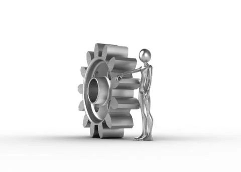 Gear and figure Stock Illustration