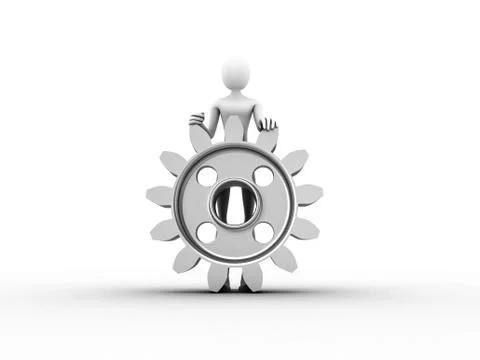Gear and figure Stock Illustration
