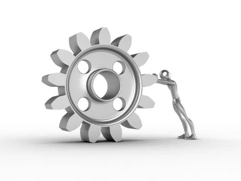 Gear and figure Stock Illustration