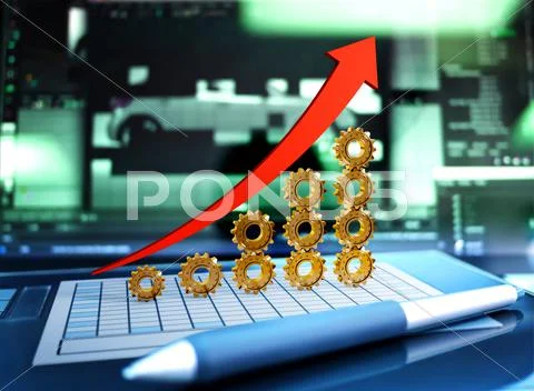 Gear and graph Stock Illustration