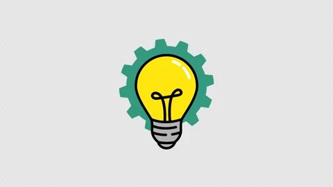 Gear and light bulb animated Stock Footage 332589358