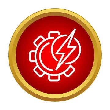 Gear and lightning bolt icon symbolizing energy industry Stock Illustration